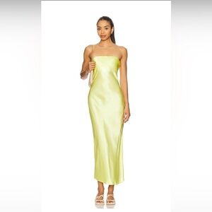 Strapless Midi Yellow Dress